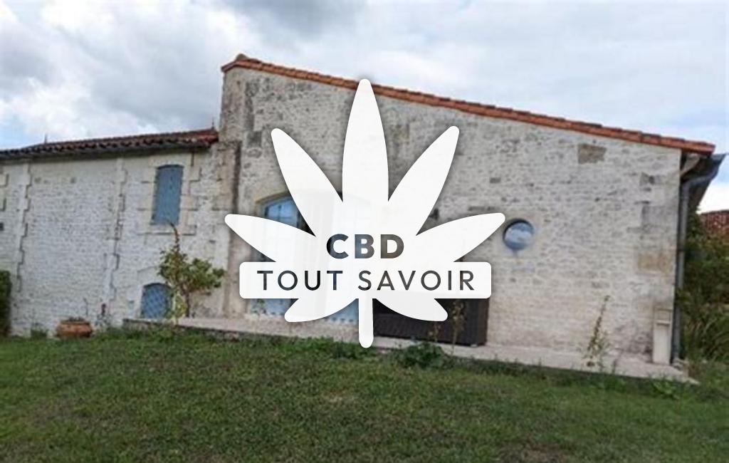 Village à Brie-sous-Archiac avec feuille Cannabis CBD