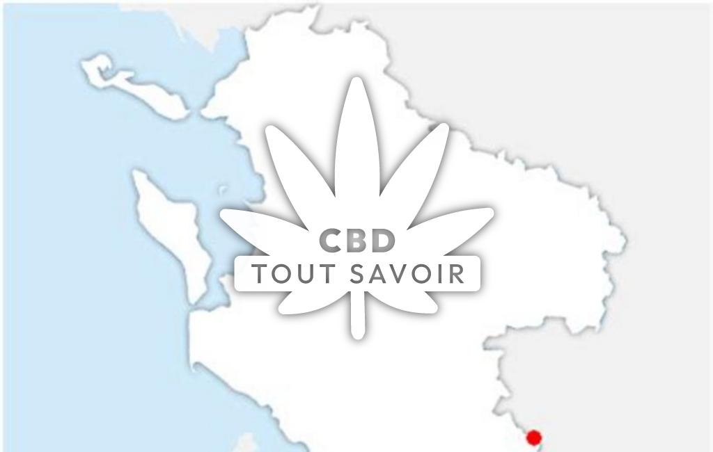 Village à Cierzac avec feuille Cannabis CBD