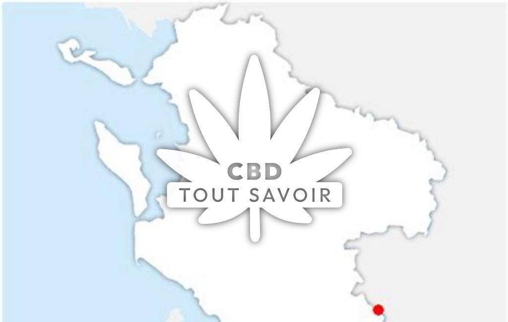 Village à Germignac avec feuille Cannabis CBD