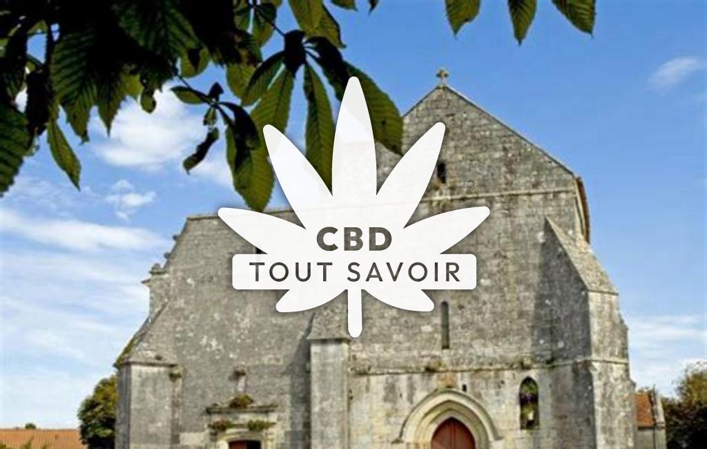 Village à Sainte-Lheurine avec feuille Cannabis CBD