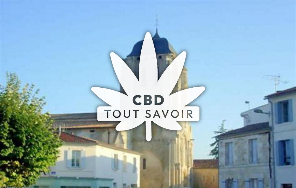 Village à Corme-Royal avec feuille Cannabis CBD