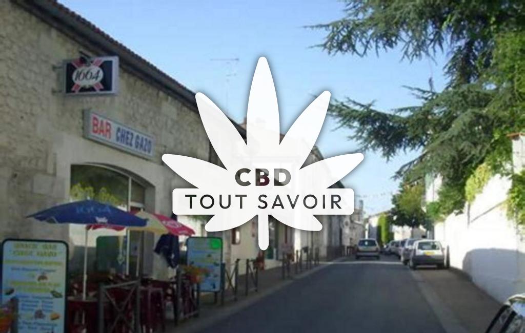 Village à Chaniers avec feuille Cannabis CBD