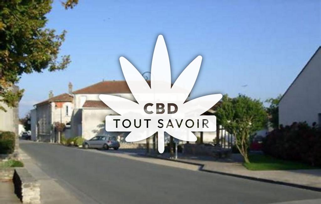 Village à Echillais avec feuille Cannabis CBD