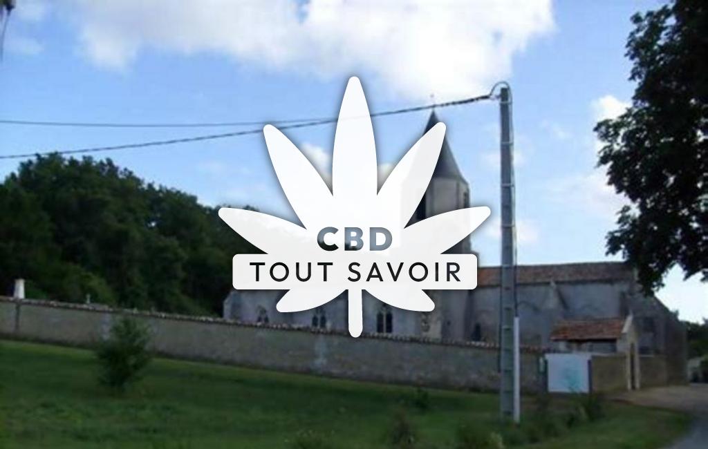 Village à La-Gripperie-Saint-Symphorien avec feuille Cannabis CBD