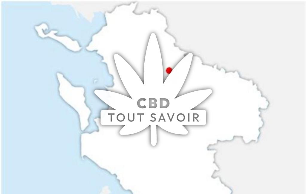 Village à Breuil-la-Reorte avec feuille Cannabis CBD