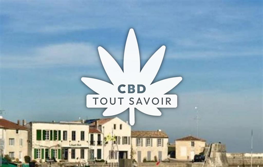 Village à Sainte-Marie-de-Re avec feuille Cannabis CBD