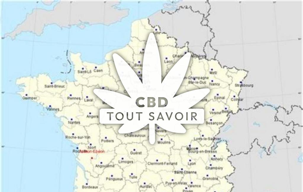 Village à Authon-Ebeon avec feuille Cannabis CBD