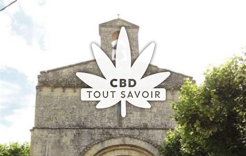 Village à Belluire avec feuille Cannabis CBD