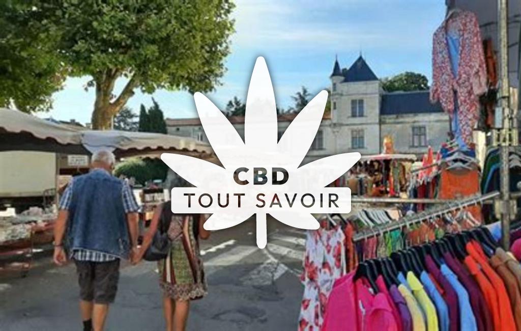 Village à Coulonges avec feuille Cannabis CBD