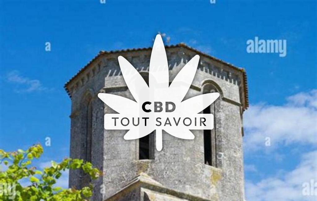 Village à Echebrune avec feuille Cannabis CBD