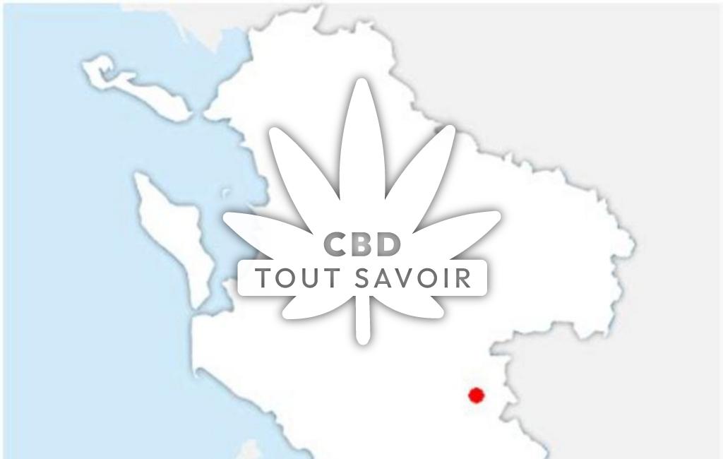 Village à Montils avec feuille Cannabis CBD