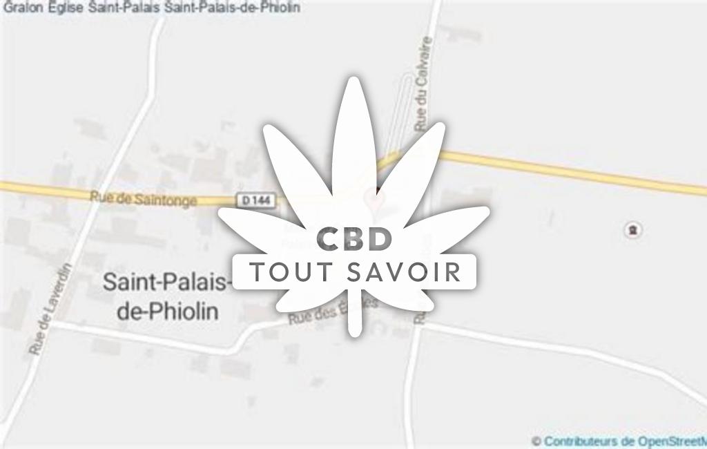 Village à Saint-Palais-de-Phiolin avec feuille Cannabis CBD