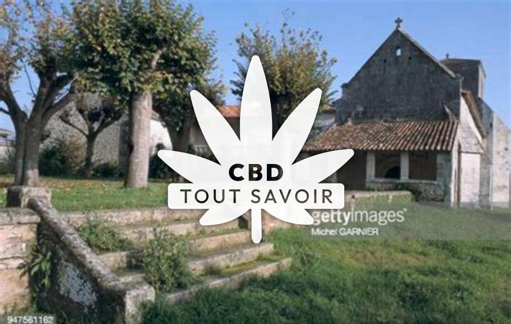 Village à Saint-Sever-de-Saintonge avec feuille Cannabis CBD