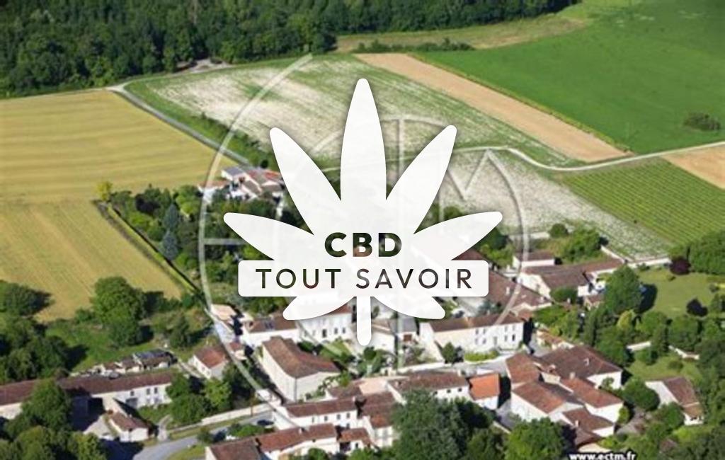 Village à Salignac-sur-Charente avec feuille Cannabis CBD
