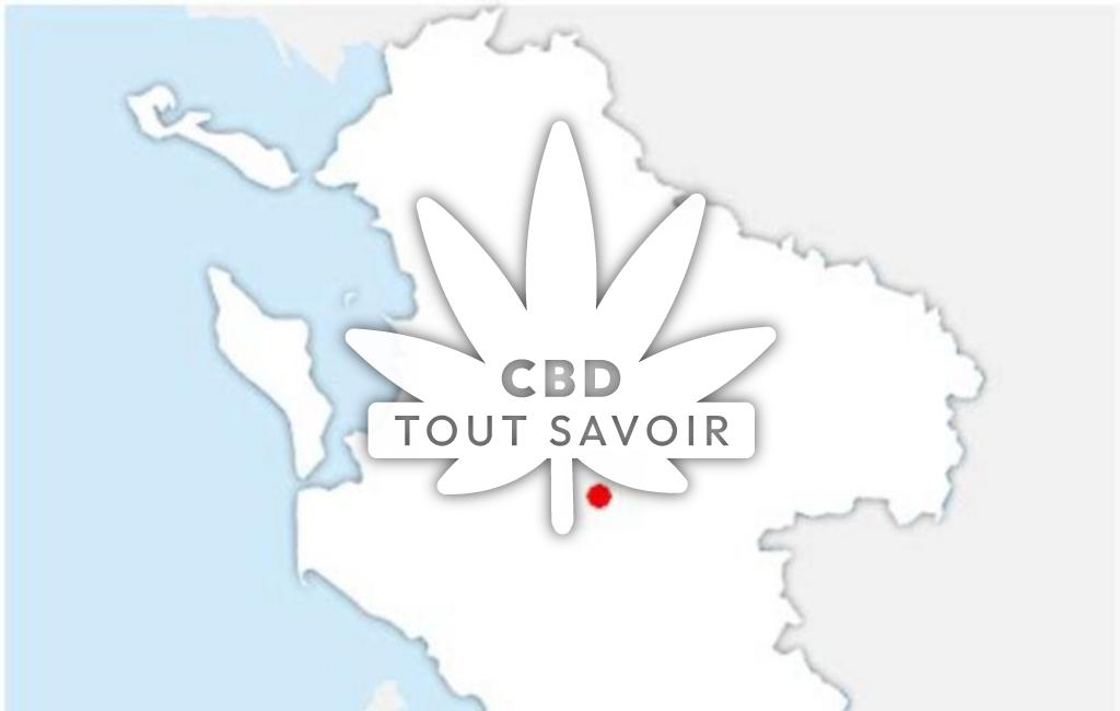Village à Saint-Georges-des-Coteaux avec feuille Cannabis CBD