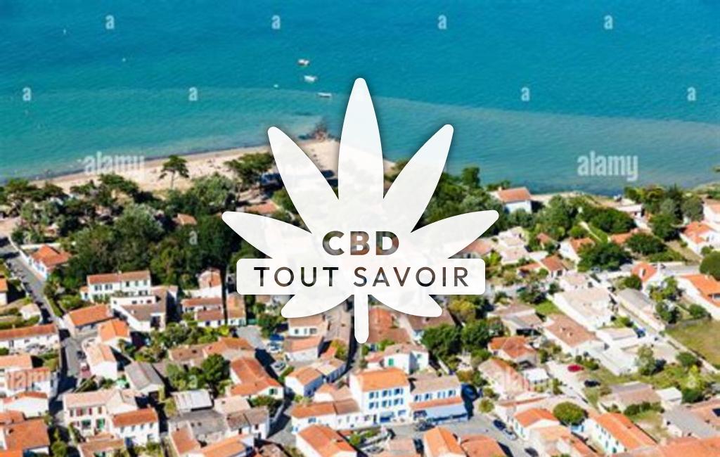 Village à La-Bree-les-Bains avec feuille Cannabis CBD