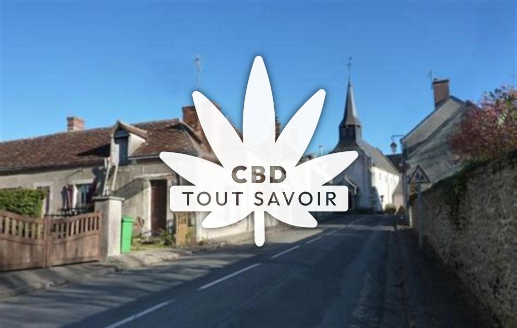 Village à Saint-Georges-sur-la-Pree avec feuille Cannabis CBD