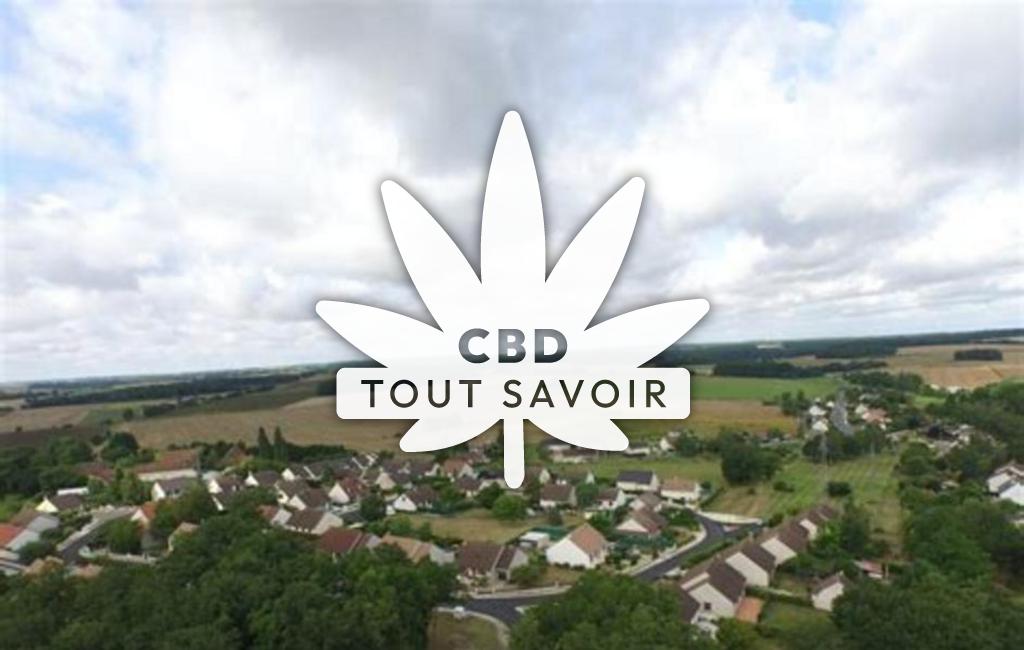 Village à Saint-Hilaire-de-Court avec feuille Cannabis CBD