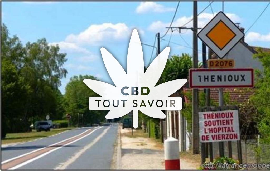 Village à Thenioux avec feuille Cannabis CBD