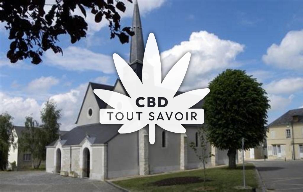 Village à Saint-Eloy-de-Gy avec feuille Cannabis CBD