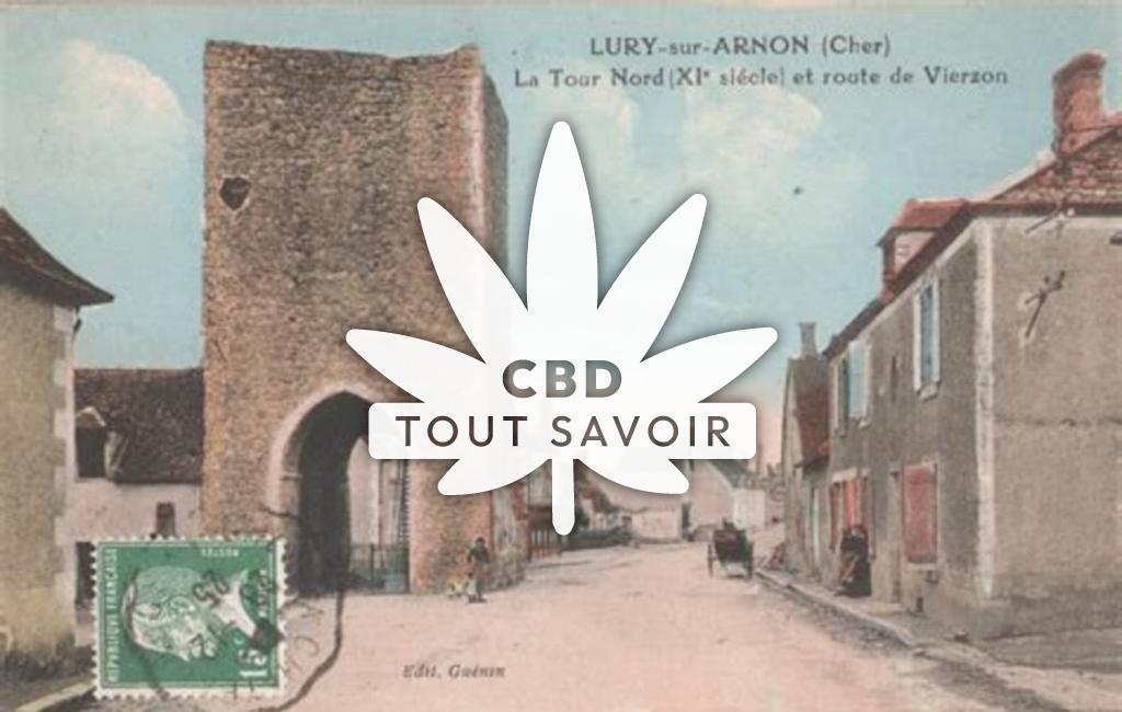 Village à Lury-sur-Arnon avec feuille Cannabis CBD