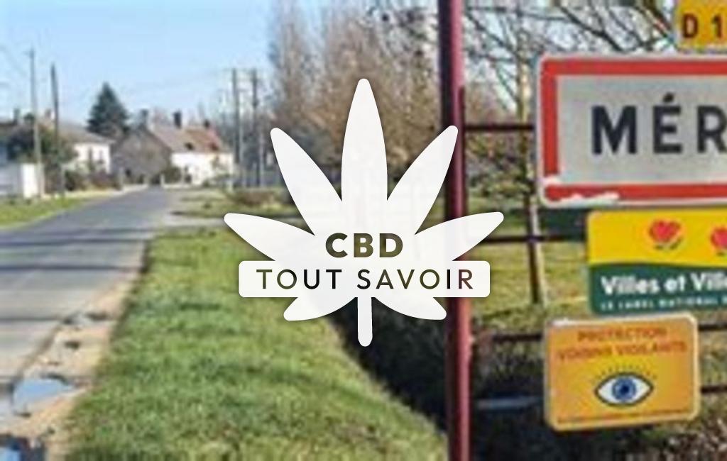 Village à Mereau avec feuille Cannabis CBD