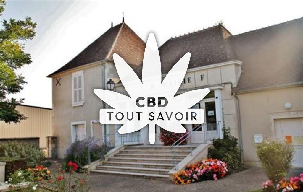 Village à Argenvieres avec feuille Cannabis CBD
