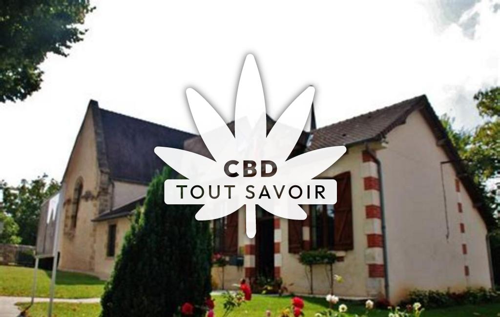 Village à Garigny avec feuille Cannabis CBD