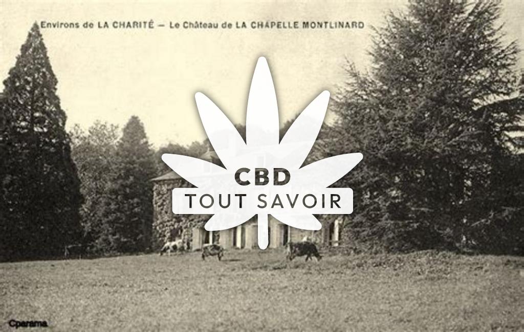Village à La-Chapelle-Montlinard avec feuille Cannabis CBD