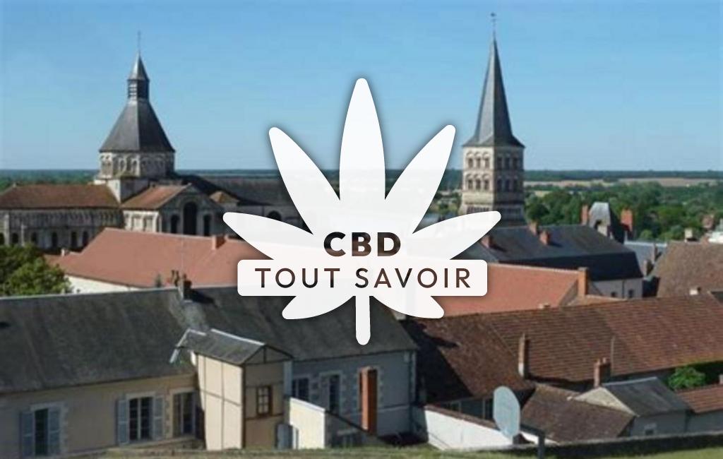 Village à Lugny-Champagne avec feuille Cannabis CBD