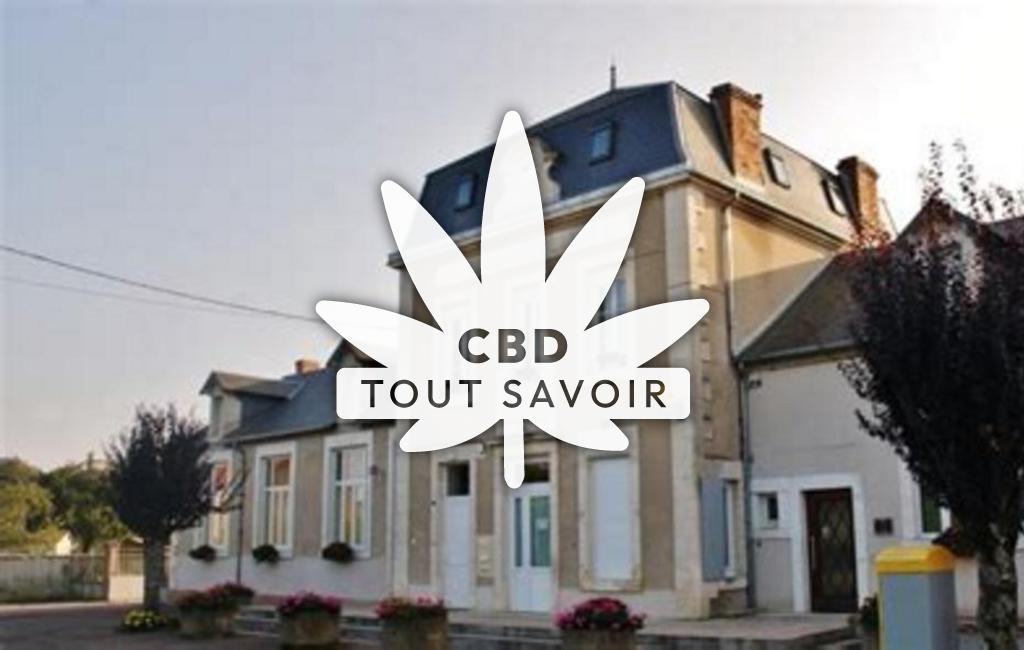 Village à Saint-Leger-le-Petit avec feuille Cannabis CBD