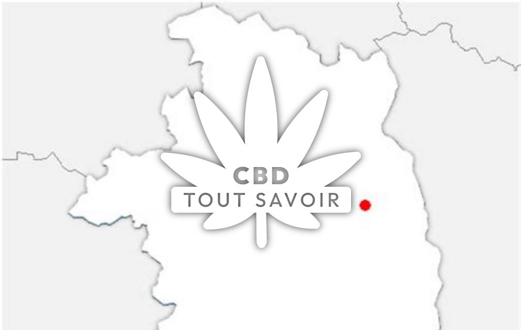 Village à Sevry avec feuille Cannabis CBD