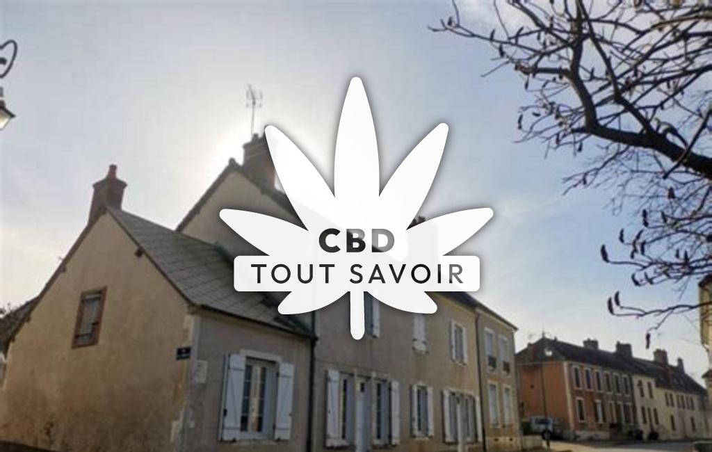 Village à Germigny-l'Exempt avec feuille Cannabis CBD