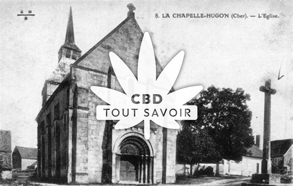 Village à La-Chapelle-Hugon avec feuille Cannabis CBD