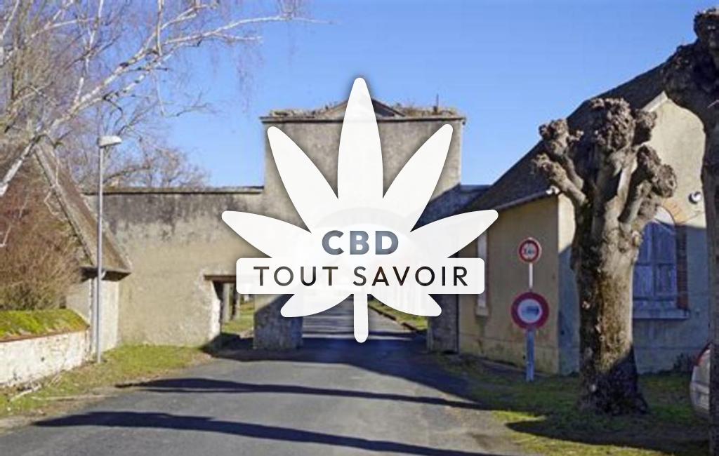 Village à Chezal-Benoit avec feuille Cannabis CBD