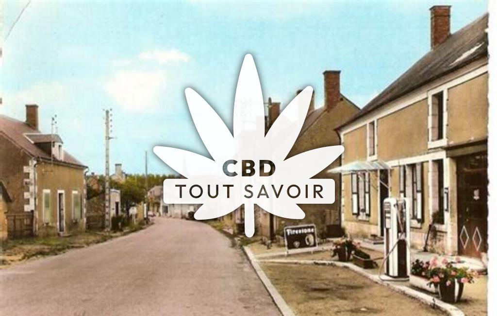 Village à Saint-Baudel avec feuille Cannabis CBD