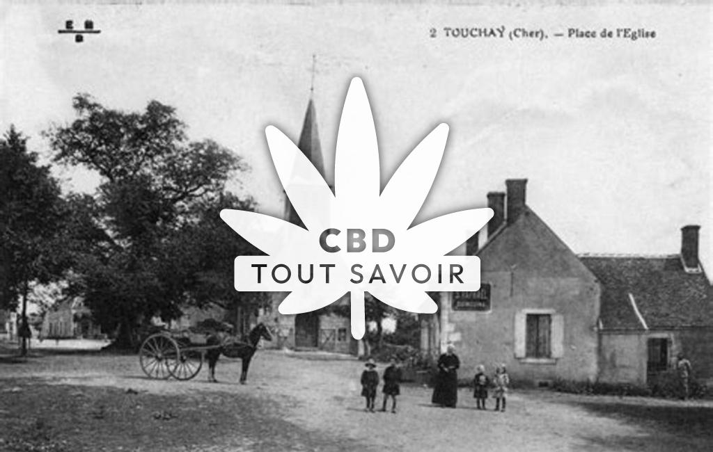 Village à Touchay avec feuille Cannabis CBD