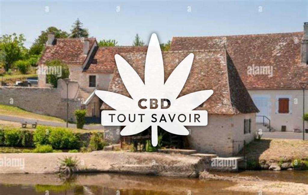 Village à Maisonnais avec feuille Cannabis CBD