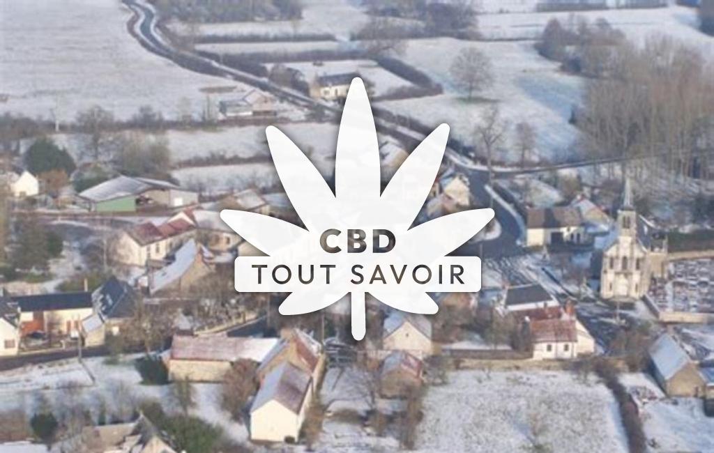 Village à Rezay avec feuille Cannabis CBD