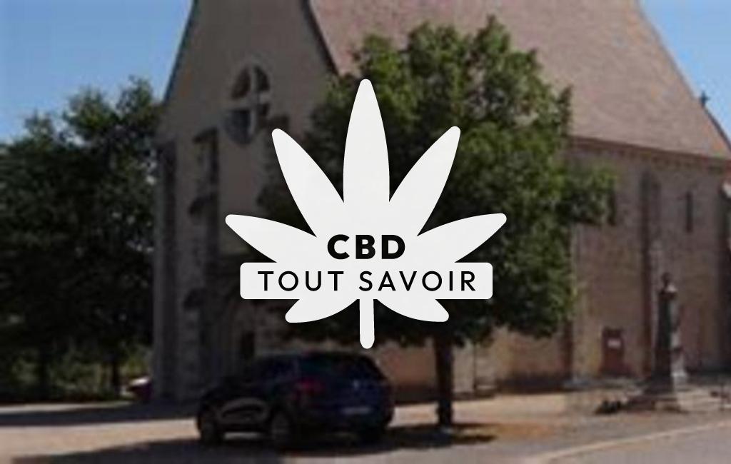 Village à Saint-Pierre-les-Bois avec feuille Cannabis CBD