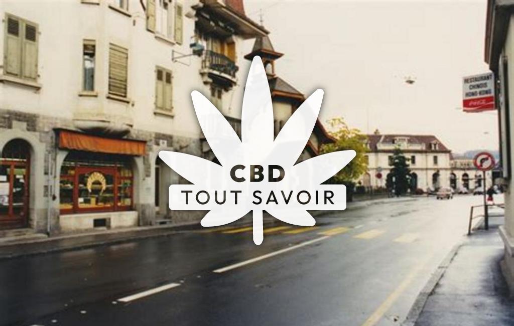 Village à Chavannes avec feuille Cannabis CBD