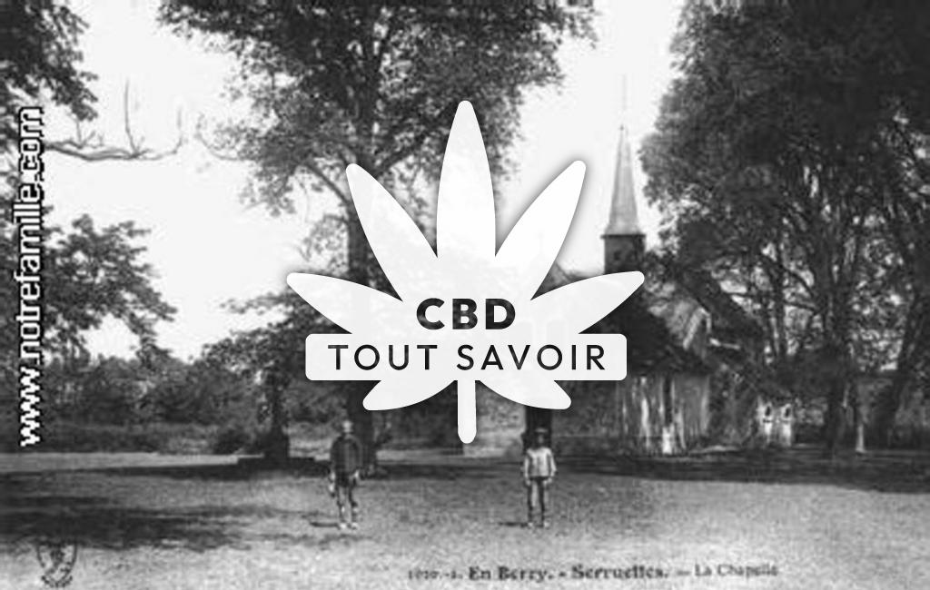 Village à Serruelles avec feuille Cannabis CBD