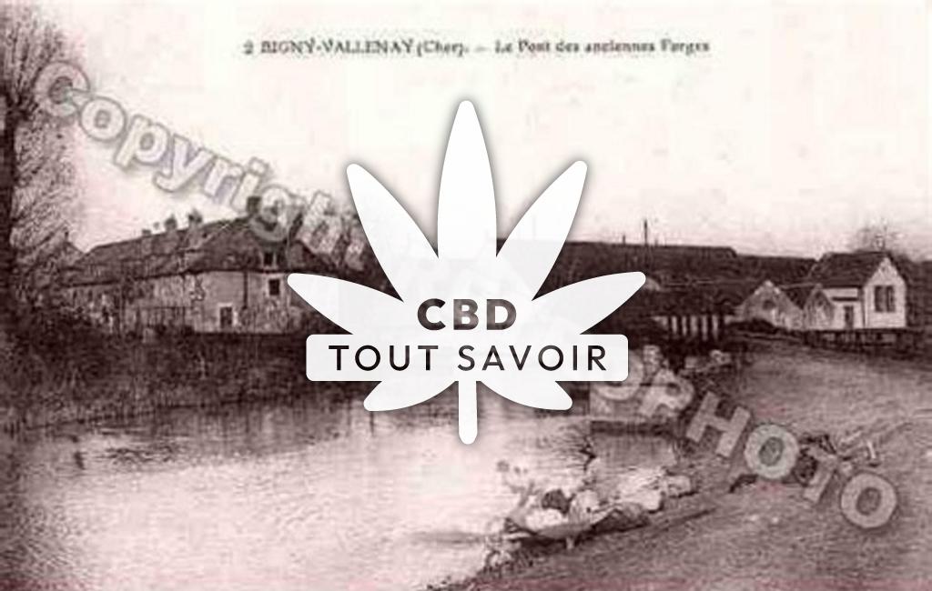 Village à Vallenay avec feuille Cannabis CBD