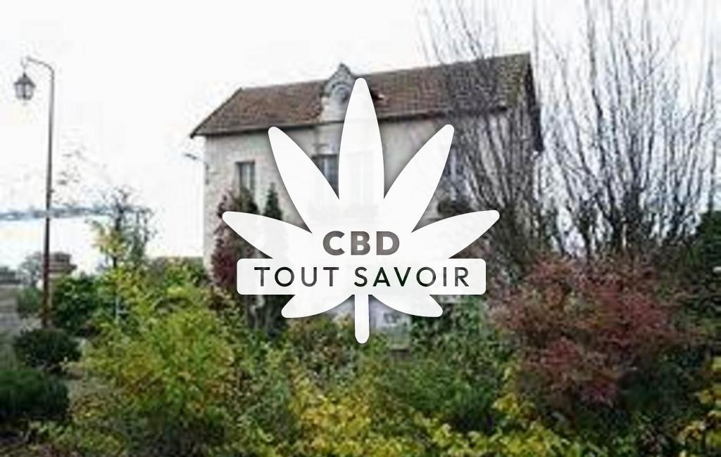 Village à Arcomps avec feuille Cannabis CBD