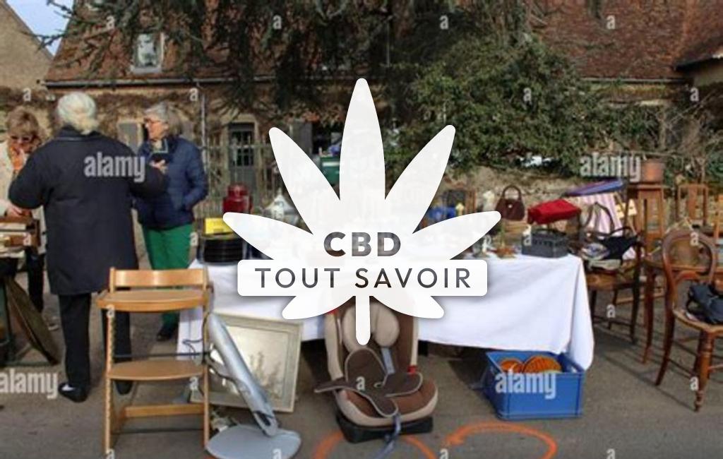 Village à Charenton-du-Cher avec feuille Cannabis CBD