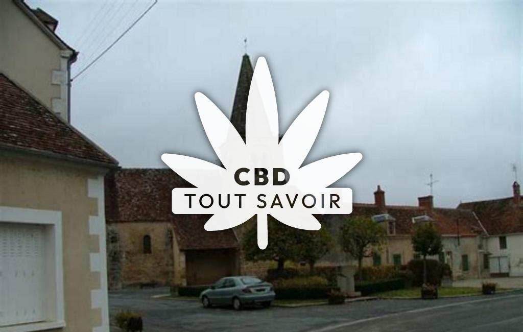Village à Coust avec feuille Cannabis CBD
