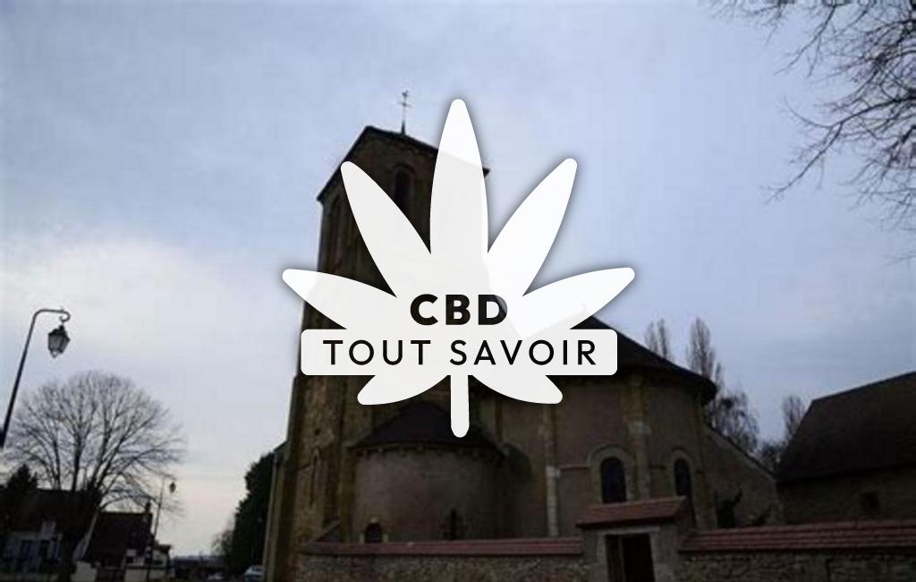 Village à Saint-Pierre-les-Etieux avec feuille Cannabis CBD