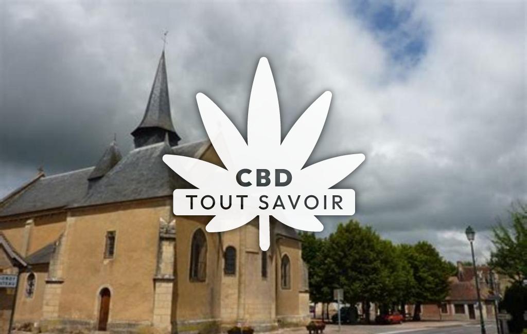 Village à Thaumiers avec feuille Cannabis CBD