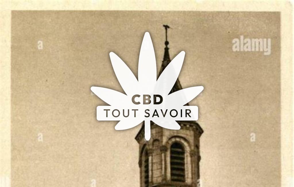 Village à Aubinges avec feuille Cannabis CBD