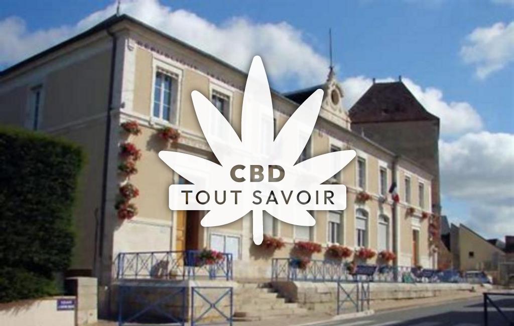 Village à Les-Aix-D'Angillon avec feuille Cannabis CBD